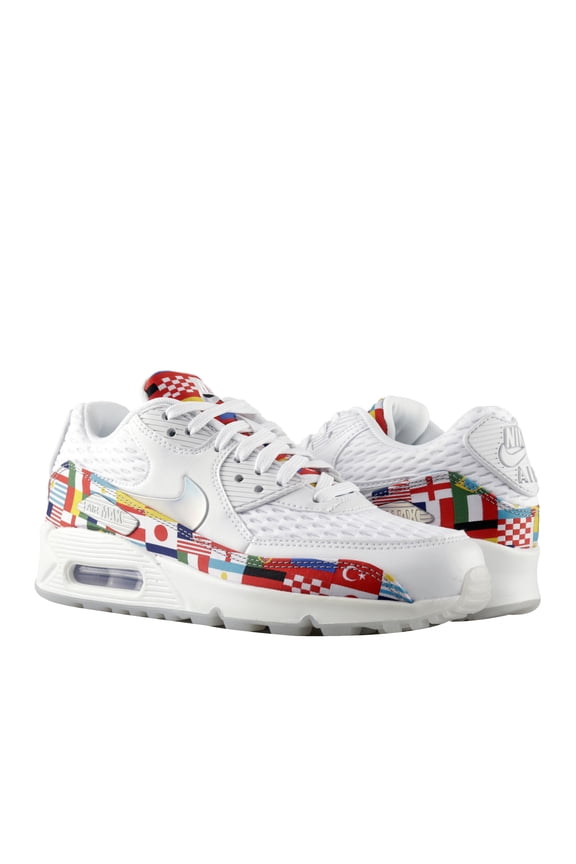 Mens Nike Air Max 90 NIC QS International Flag White Multi Color AO511
