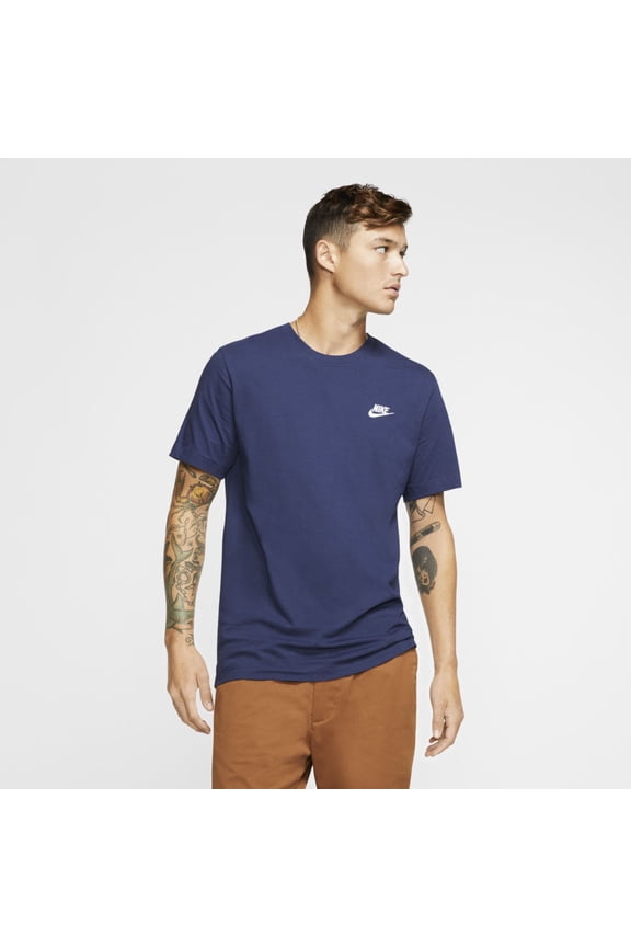 Mens Nike Sportswear Club T-Shirt Midnight Navy/White XX-Large
