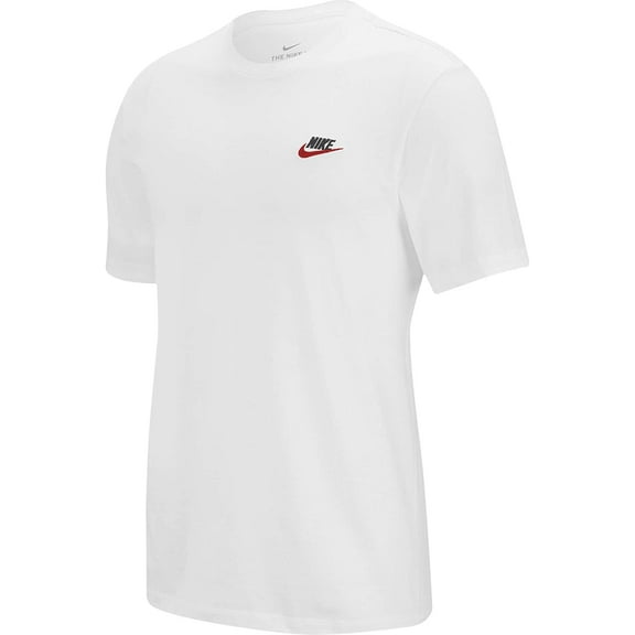 Mens Nike Sportswear Club T-Shirt White/Black/University Red 3X-Large