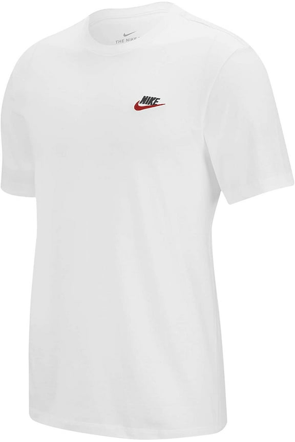 Mens Nike Sportswear Club T-Shirt White/Black/University Red 3X-Large