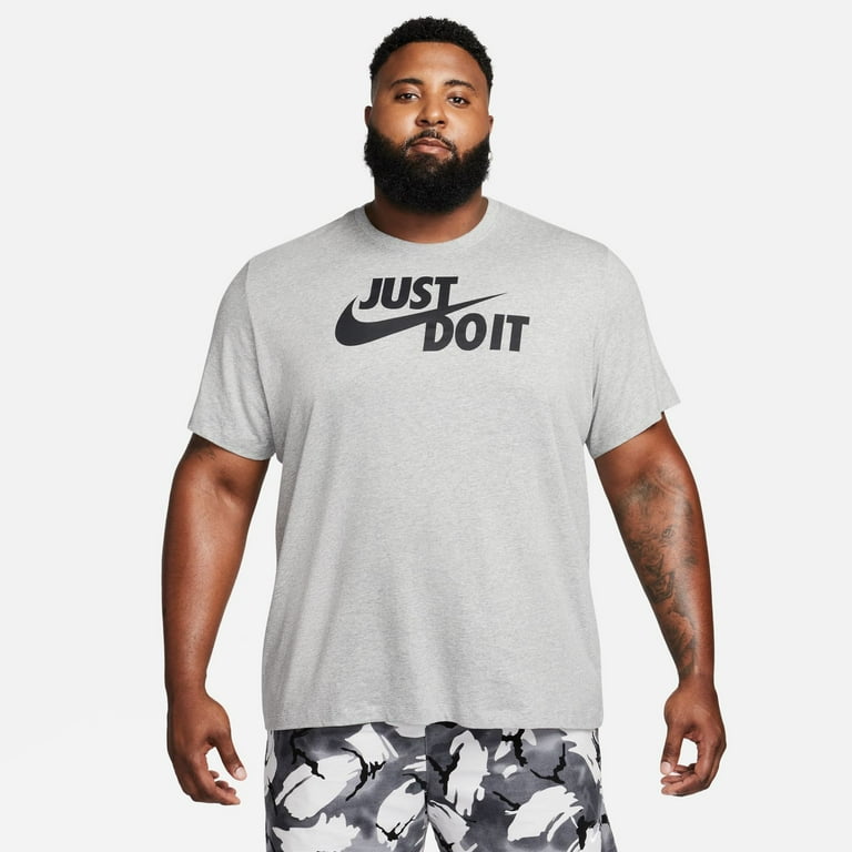 Mens Nike Sportswear Just Do It. T Shirt Dark Grey Heather Black Large Tall Walmart