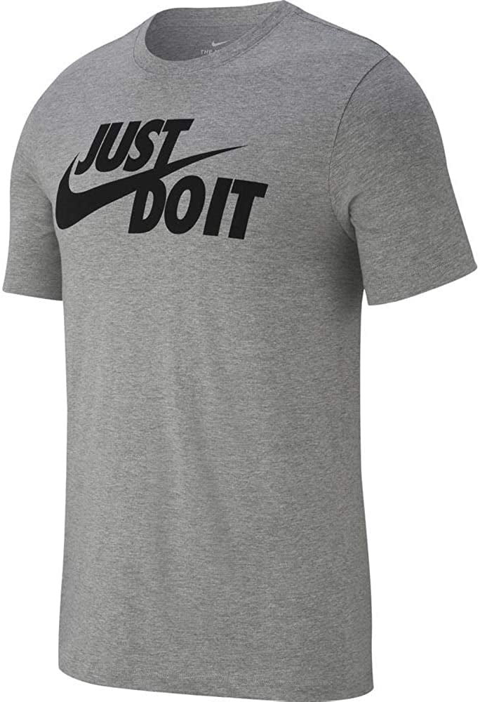 Mens Nike Sportswear Just Do It. T Shirt Dark Grey Heather Black X Small