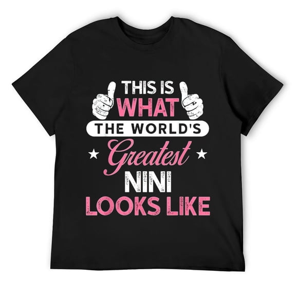 Mens Nini Gift: World's Greatest Nini T-Shirt Black