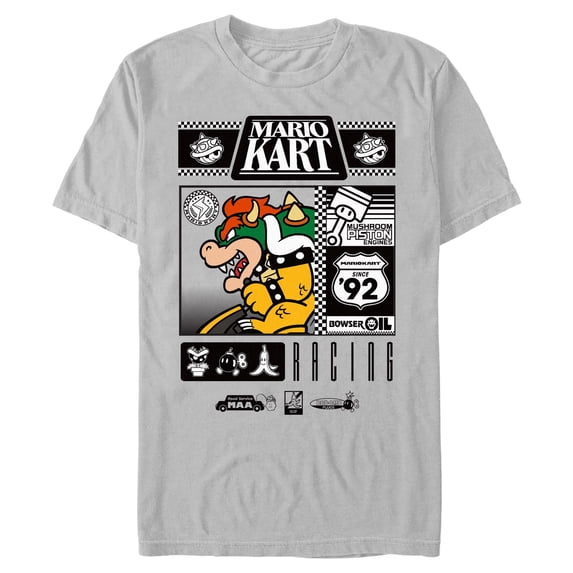 Mens Nintendo Bowser Oil Racing T Shirt