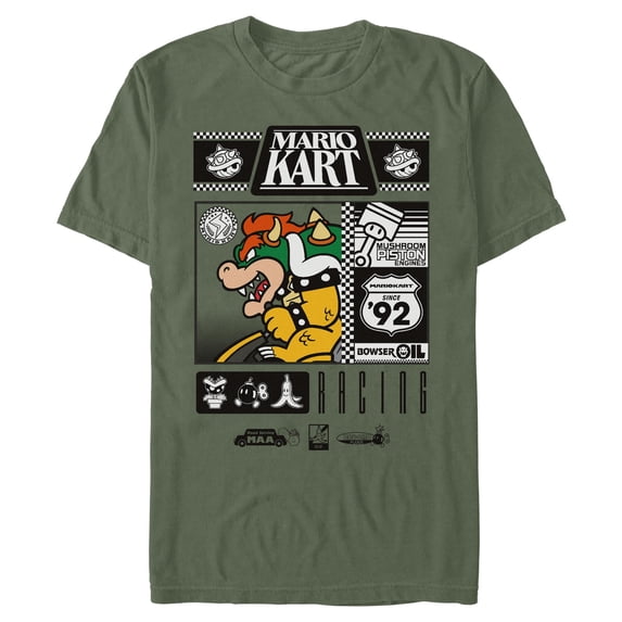 Mens Nintendo Bowser Oil Racing T Shirt