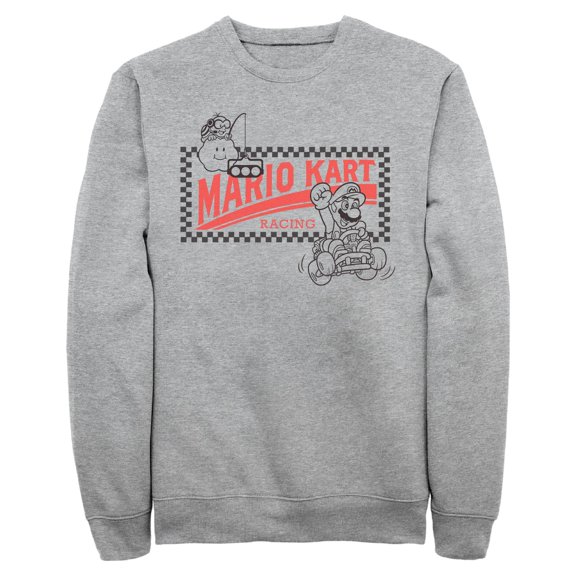 Mens Nintendo Racing Car Logo Outline Sweatshirt