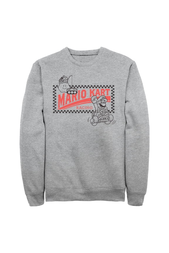 Mens Nintendo Racing Car Logo Outline Sweatshirt
