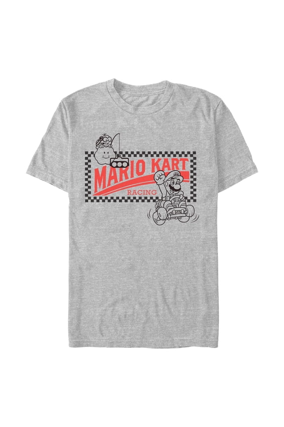 Mens Nintendo Racing Car Logo Outline T Shirt