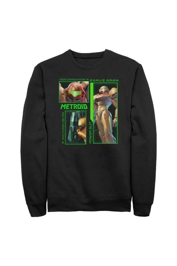 Mens Nintendo Samus Aran Power Suit Collage Sweatshirt