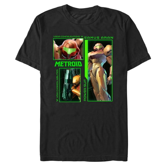 Mens Nintendo Samus Aran Power Suit Collage T Shirt