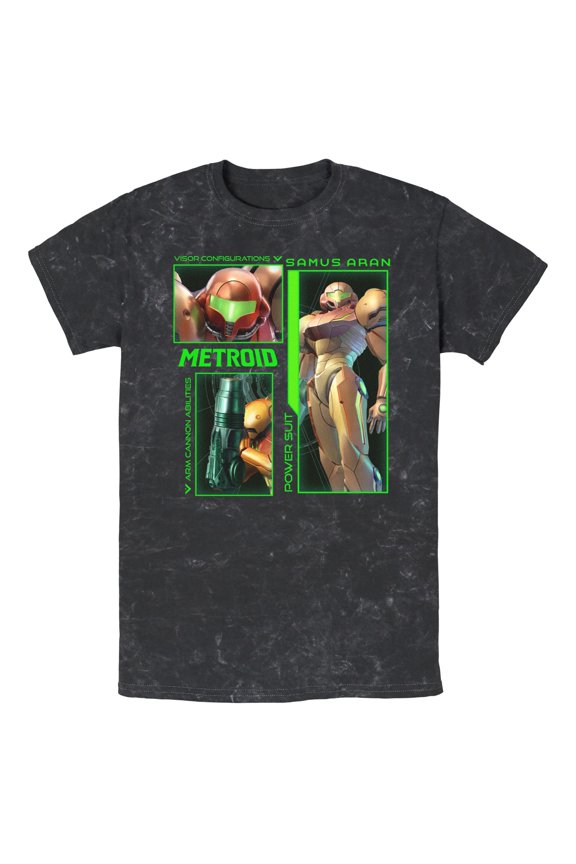 Mens Nintendo Samus Aran Power Suit Collage T Shirt
