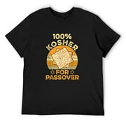 Mens Nn 100 Kosher for Passover Day Jewish Matzo Lover T-Shirt Black Small