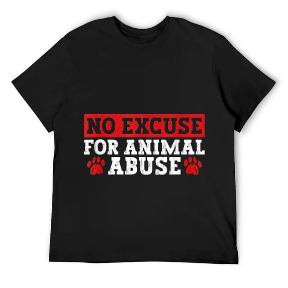 Mens No Excuse For Animal Abuse - Animal Rights Animal Shelter T-Shirt Black 2X-Large
