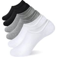 thumbnail image 1 of Mens No Show Socks 6/8 Pack Low Cut Invisible Short Socks Non-Slip Size 5-8/8-10/10-13, 1 of 1