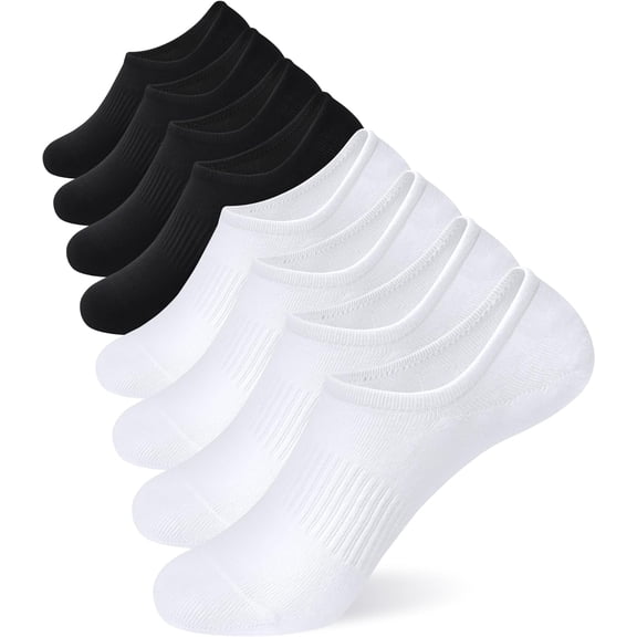 Mens No Show Socks 6/8 Pack Low Cut Invisible Short Socks Non-Slip Size 5-8/8-10/10-13