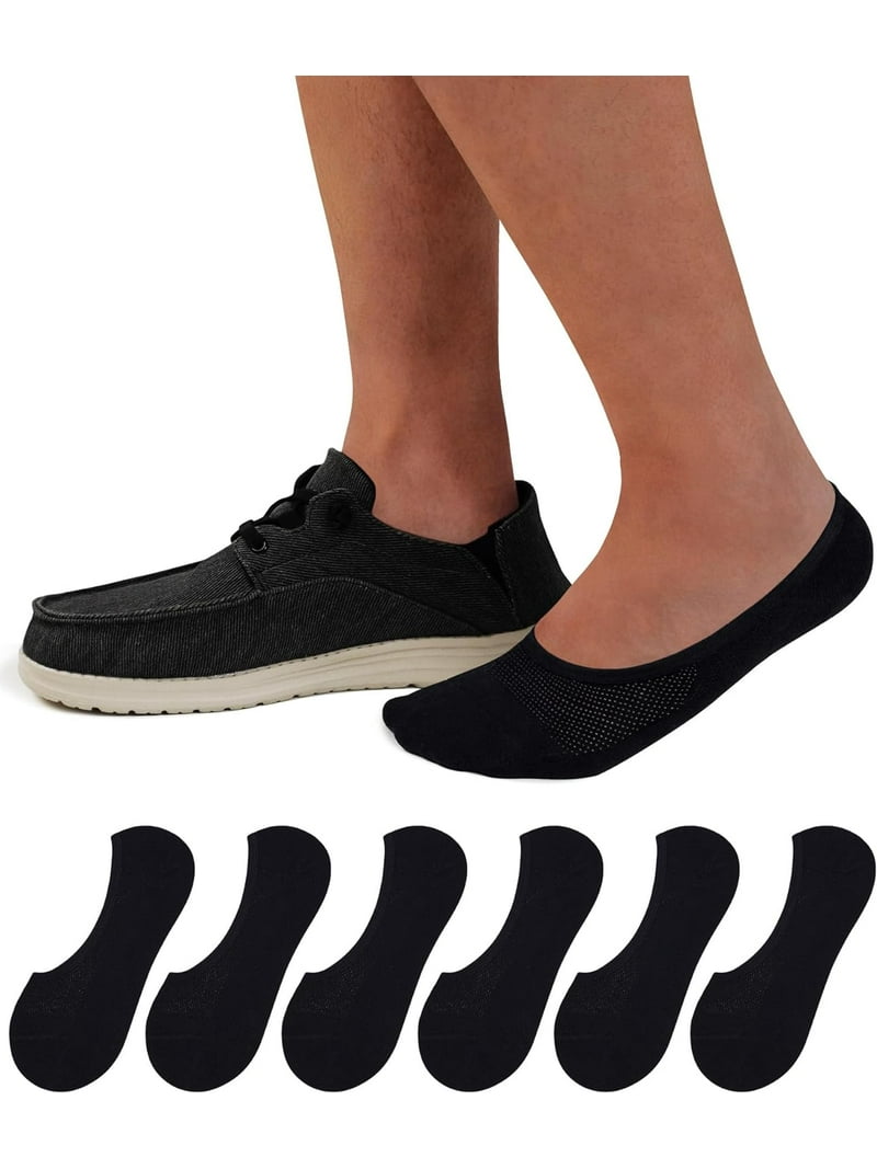 Mens No Show Socks 6/8 Pairs Thin Low Cut Non Slip Socks for