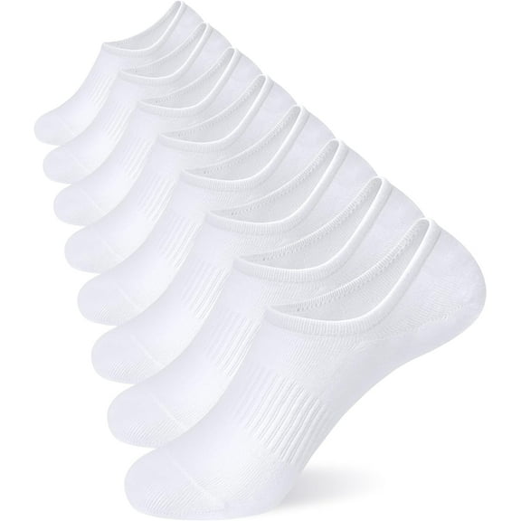 Mens No Show Socks 8 Pack Low Cut Non-Slip Invisible Short Socks for Sneaker Loafer
