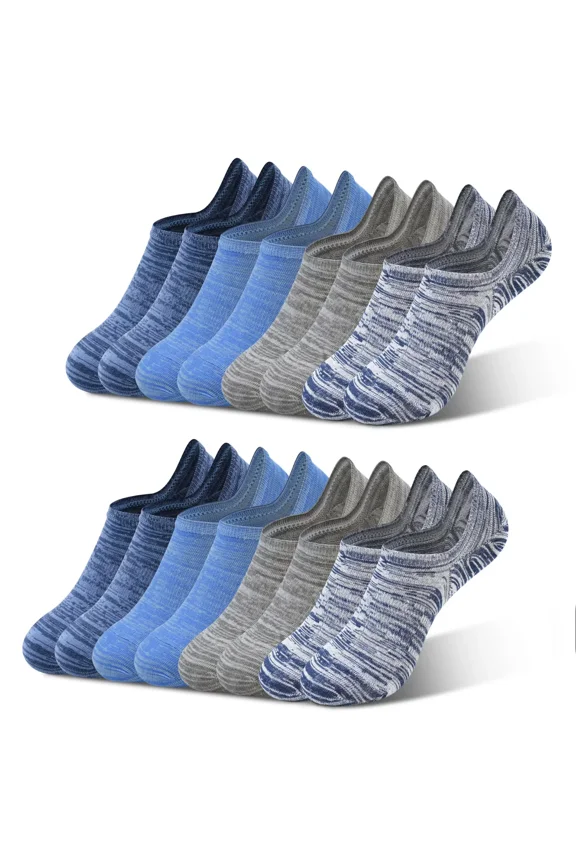 Mens No Show Socks, 8 Pairs Non Slip Ankle Socks for Men Low Cut Athletic Liner Sock for Loafer Flats Sneakers