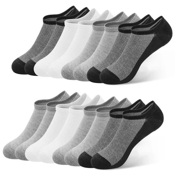 Mens No Show Socks, 8 Pairs Non Slip Ankle Socks for Men Low Cut Athletic Liner Sock for Loafer Flats Sneakers