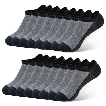 Mens No Show Socks, 8 Pairs Non Slip Ankle Socks for Men Low Cut Athletic Liner Sock for Loafer Flats Sneakers