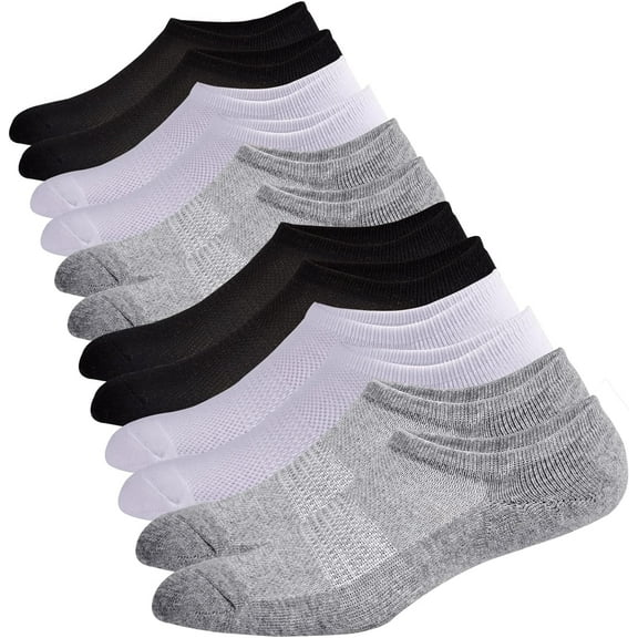 Mens No Show Socks Cotton Low Cut Short Casual Socks Men With Non-Slip Grips, 12 Pairs/8 Pairs/6 Pairs