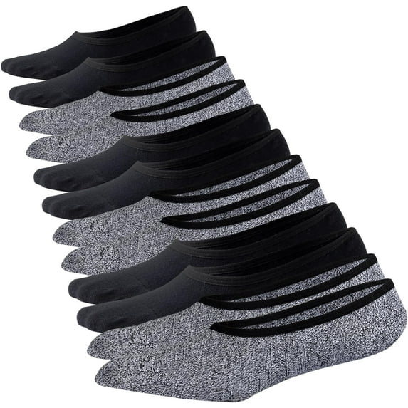 Mens No Show Socks with Non Slip Grips Low Cut Ankle Socks Mens Short Casual Cotton Socks 6 Pairs
