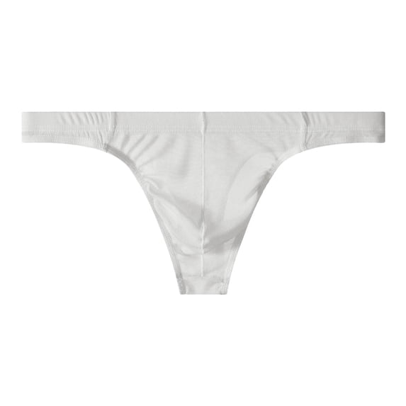 VONCOS Mens No Show Thong Underwear Sheer Mesh Seamless Breathable Quick-Dry for Workout & Tight Clothing Low Rise T-Back White - 1 Piece,Size XL