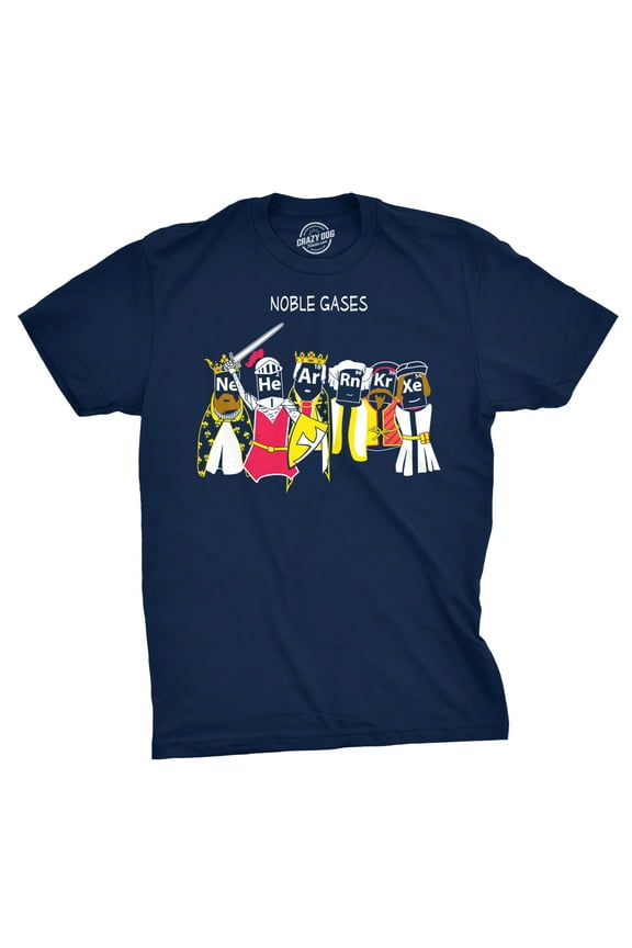 Mens Noble Gases Science T Shirt Funny Periodic Table Nerdy Graphic Tee Geeks Graphic Tees