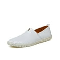thumbnail image 1 of Mens Non-slip Loafers Leather Fashion Casual Shoes Outdoor Comfortable Walking Shoes Lightweight Oxfords White 11.5 US, 1 of 7