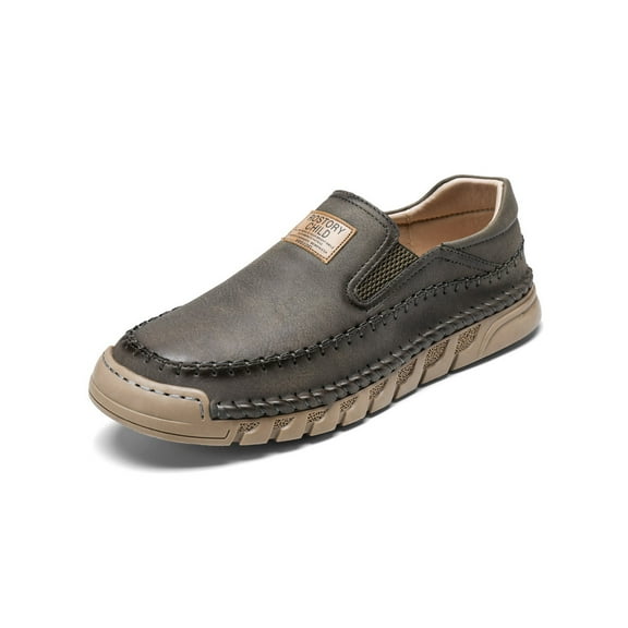 Mens Non-slip Loafers Outdoor Lightweight Walking Shoes Fashion Classic Business Shoes Soft Casual Shoes Gray 8.5 US