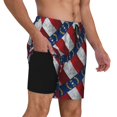 thumbnail image 1 of Mens North Carolina Flag 2 in 1 Quick Dry Swim Trunks with Compression Liner Beach Shorts, 1 of 6