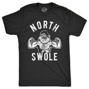 CRAZY DOG T-SHIRTS Mens North Swole T Shirt Funny Workout Santa Christmas Graphic Novelty Fitness Tee Graphic Tees