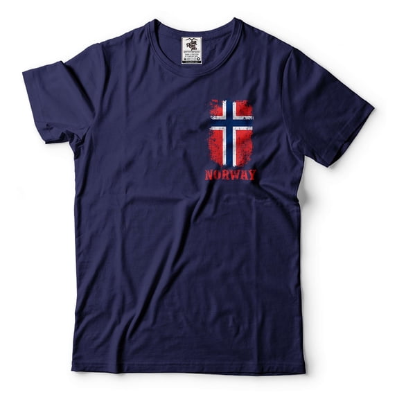 Mens Norway Pocket T-shirt Norway Patriotic Flag Shirt Norway National Shirt Norwegian Gifts (Medium Navy Blue)