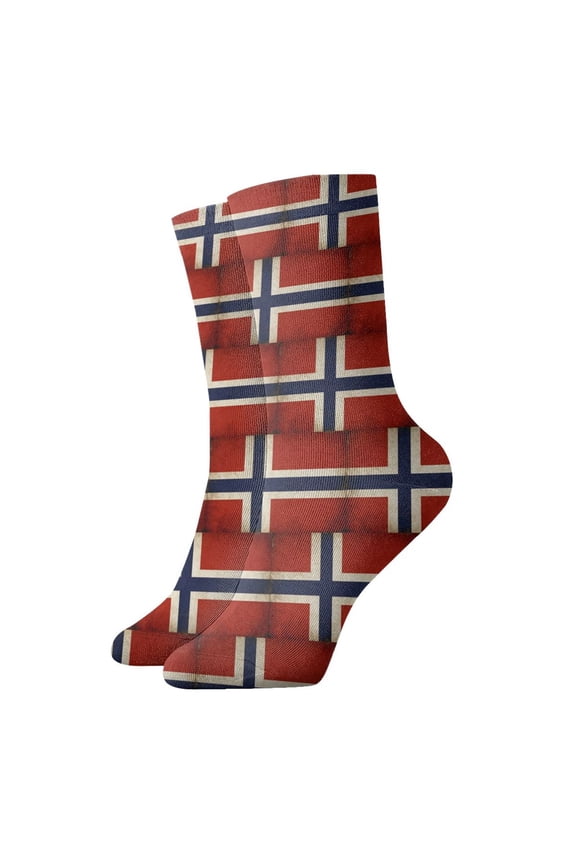 Mens Norwegian Flag Novelty Ankle Socks Womens Comfort Casual Quarter Socks