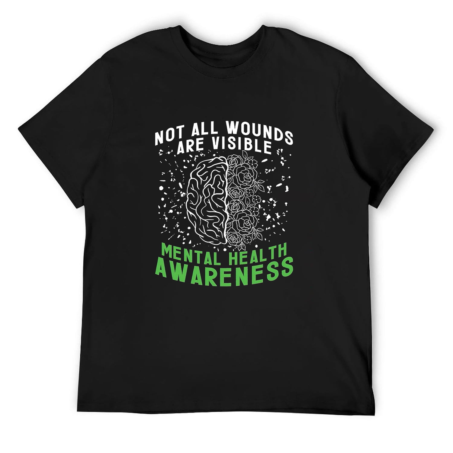 Mens Not All Wounds Are Visible Mental Health Awareness Short Sleeve T ...