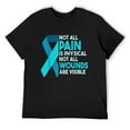 thumbnail image 1 of Mens Not All Wounds Are Visible Ptsd Warrior T-Shirt Black Small, 1 of 5