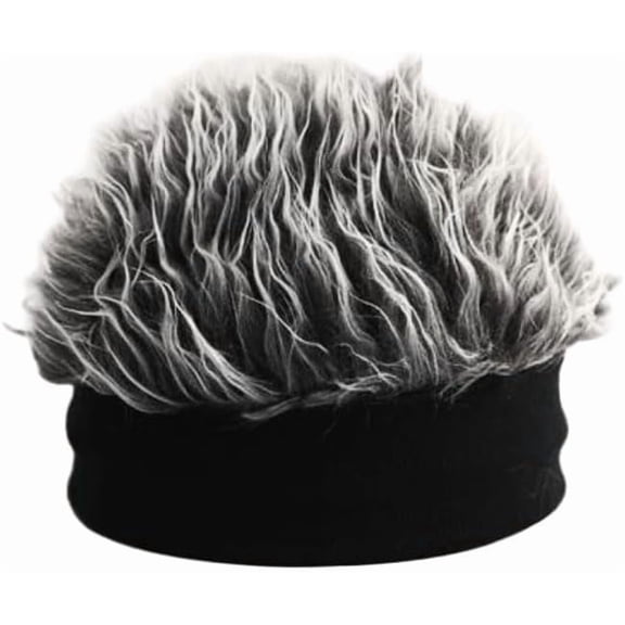 Mens Novelty Hair Hats Spiked Funny Wig Hat Wig Peaked Baseball Hat for Men Women Beanie Hats