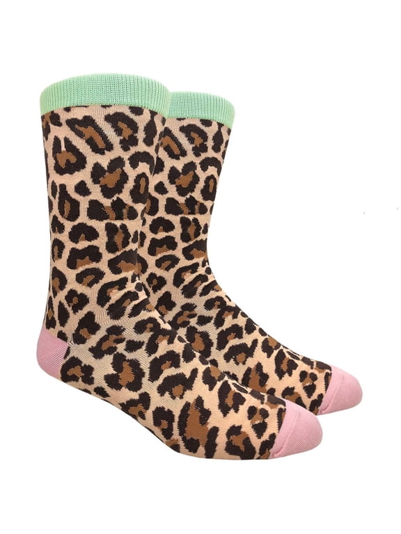 Mens Novelty Leopard Print Socks