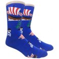 thumbnail image 1 of Mens Novelty Socks Colorful Funny Pattern Dress Casual Socks- Cartoon/Ahoy Matey, 10-13, 1 Pair, 1 of 6