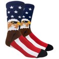 thumbnail image 1 of Mens Novelty Socks Colorful Funny Pattern Dress Casual Socks- Cartoon/American Eagle, 10-13, 1 Pair, 1 of 6