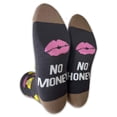 thumbnail image 1 of Mens Novelty Socks Colorful Funny Pattern Dress Casual Socks- Cartoon/Lips/No Money No Honey, 10-13, 1 Pair, 1 of 7