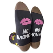 Mens Novelty Socks Colorful Funny Pattern Dress Casual Socks- Cartoon/Lips/No Money No Honey, 10-13, 1 Pair