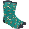 thumbnail image 1 of Mens Novelty Socks Colorful Funny Pattern Dress Casual Socks- Dogs and Mustard - Teal Green, 10-13, 1 Pair, 1 of 6