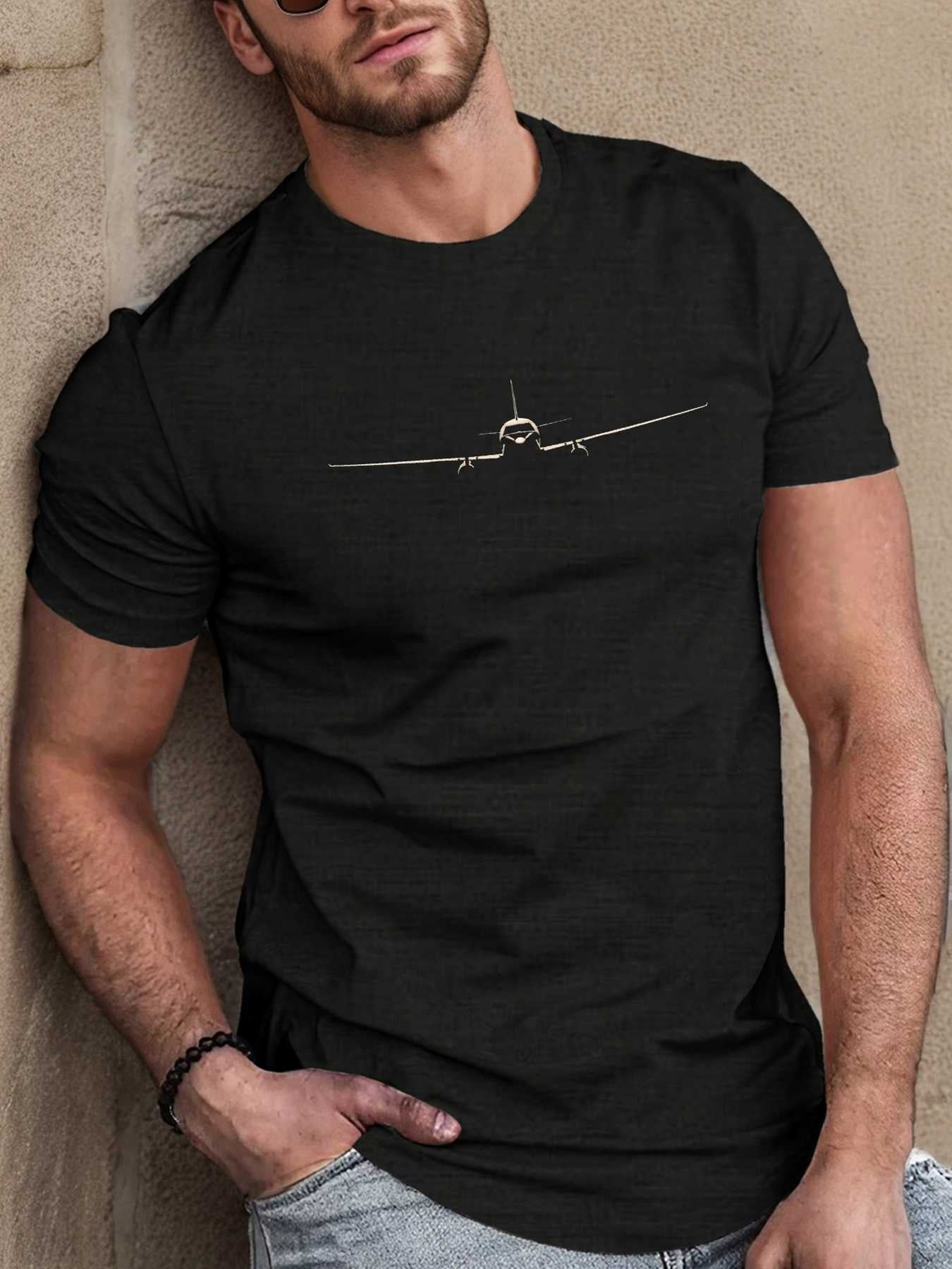 Mens Novelty Tee TBirthday Himshirt Featuring a of a Small Airplane Men Casual Summer Wear with Short Sleeves Vintage MenGifts Mens TBirthday HimShirt% Cotton Retro Graphic Tee Relaxed Fit Nostalgic