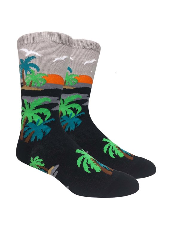 Mens Novelty Tropical Palm Tree Socks