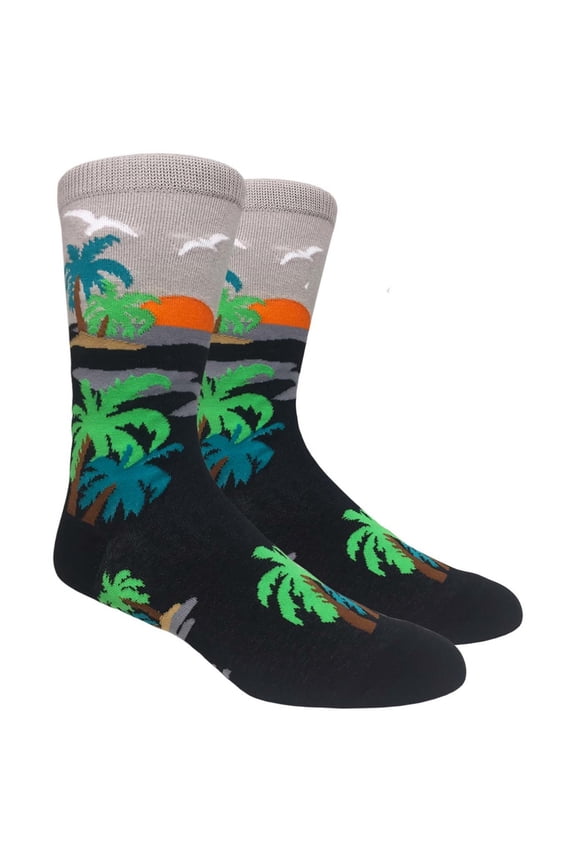 Mens Novelty Tropical Palm Tree Socks