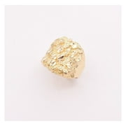 Diamond-Cut Nugget Puffed Oval Men’s Adult Ring 10K Yellow Gold, 5.50 Gr ALL SIZES - GOLDUM NYC