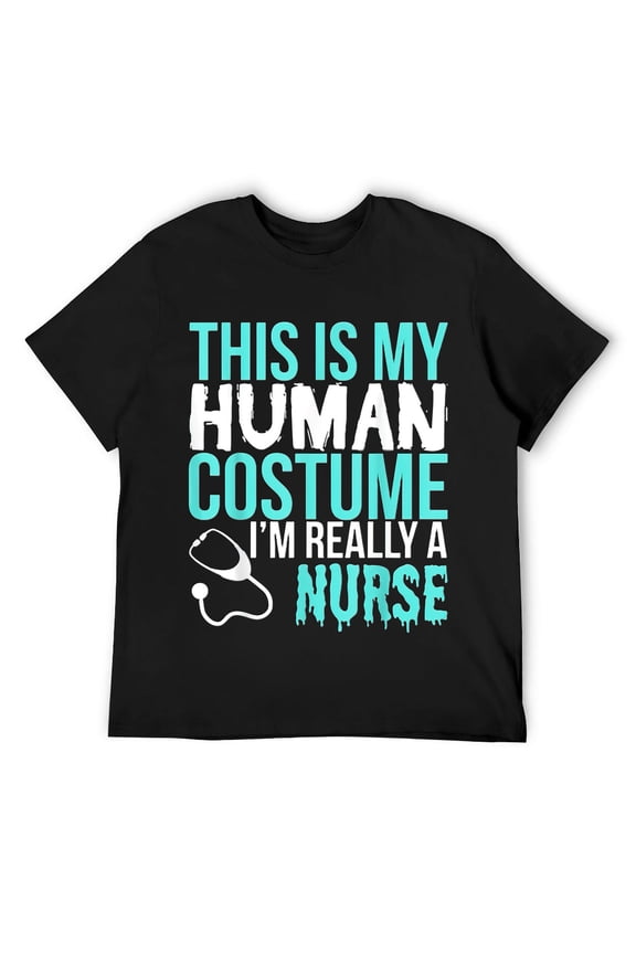 Mens Nurse Funny - This Is My Human Costume T-Shirt Black 2XL