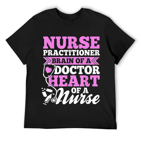 Mens Nurse Practitioner Shirts Nurse T-Shirt Nurse Tees Black 4XL