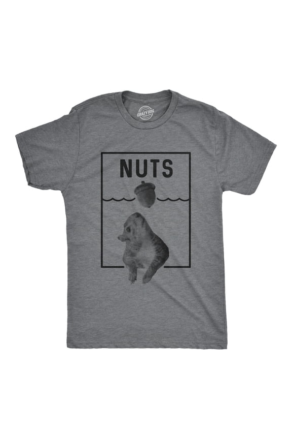 Mens Nuts Jaws Squirrel Parody T Shirt Funny Novelty Shark Movie Graphic Tee for Guys Graphic Tees